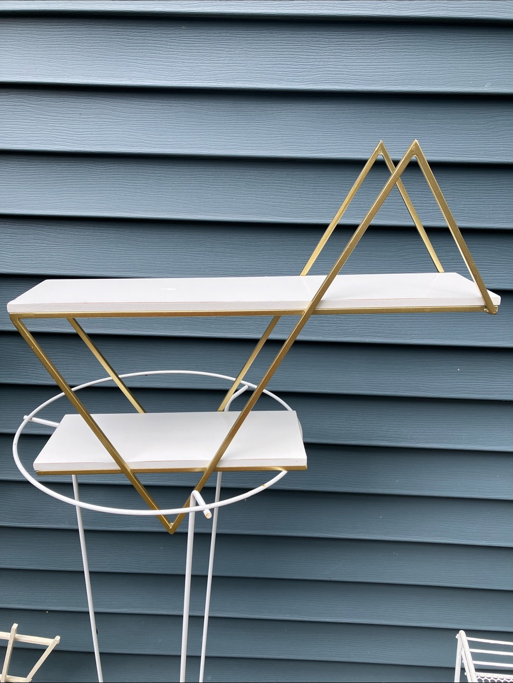 Geometric Design Wall 2 Shelf Unit Ready To Hang